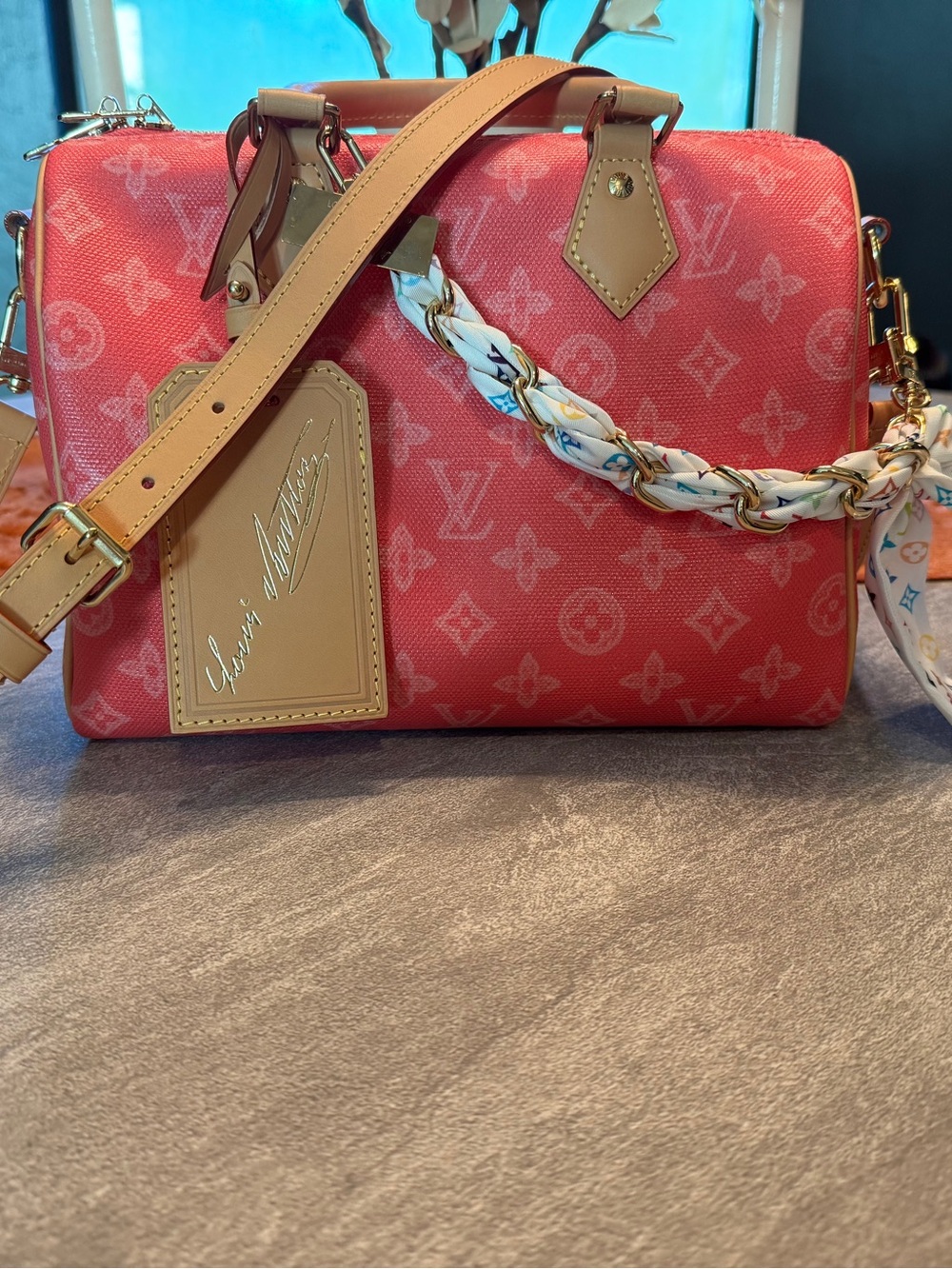 LV 130th anniversary Monogram Speedy Bandouliรจre Satchel with TxM charm